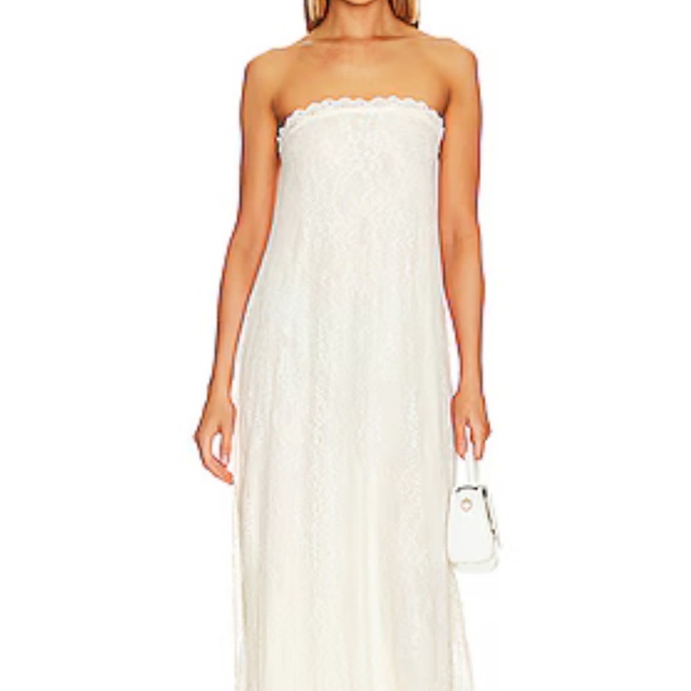 WeWoreWhat Strapless Lace Maxi